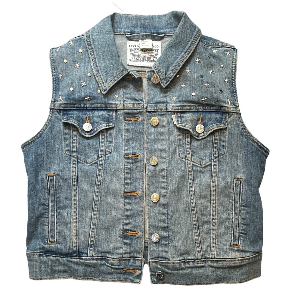 Levi’s Women’s Star Studded Denim Vest Size Medium